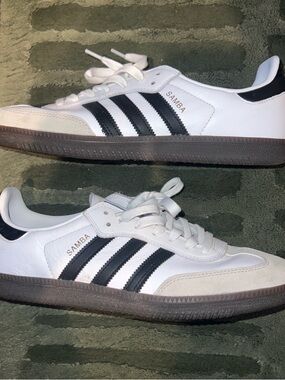 adidas White and Black Samba Low-Top Sneakers